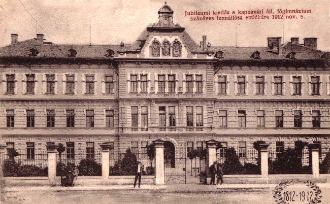 Jubileumi kiadású képeslap a főgimnázium százéves fennállása emlékére, 1912. nov. 5.